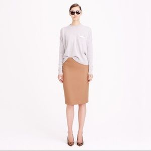 Jcrew No. 2 Wool Pencil Skirt - Camel
